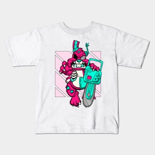 White rabbit zombie robot monster Kids T-Shirt